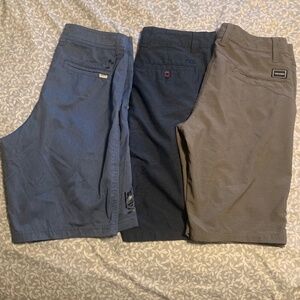 3 pair men’s size 28 surf/skate hybrid shorts